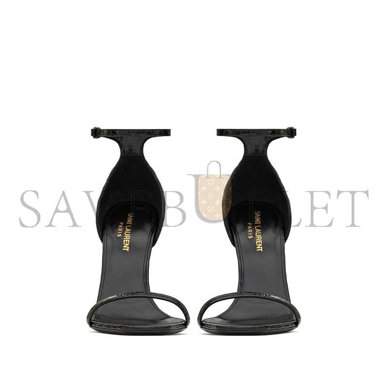 YSL OPYUM SANDALS IN CROCODILE-EMBOSSED LEATHER 557662AACST1000